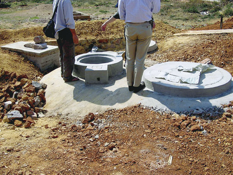 埋設された発酵タンク